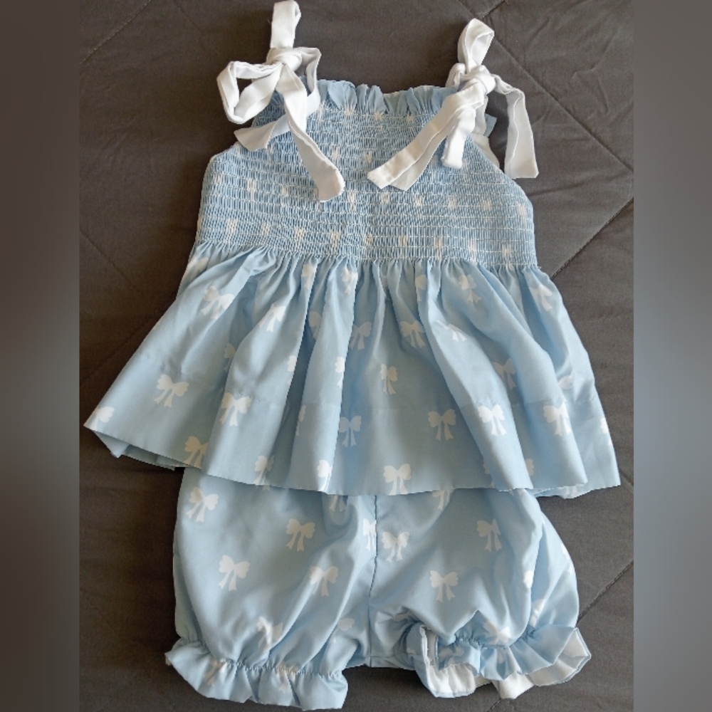 Blue and White Bow Bloomer Cecil & Lou